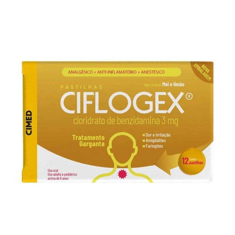 CIFLOGEX MEL LIMAO 12 PASTILHAS