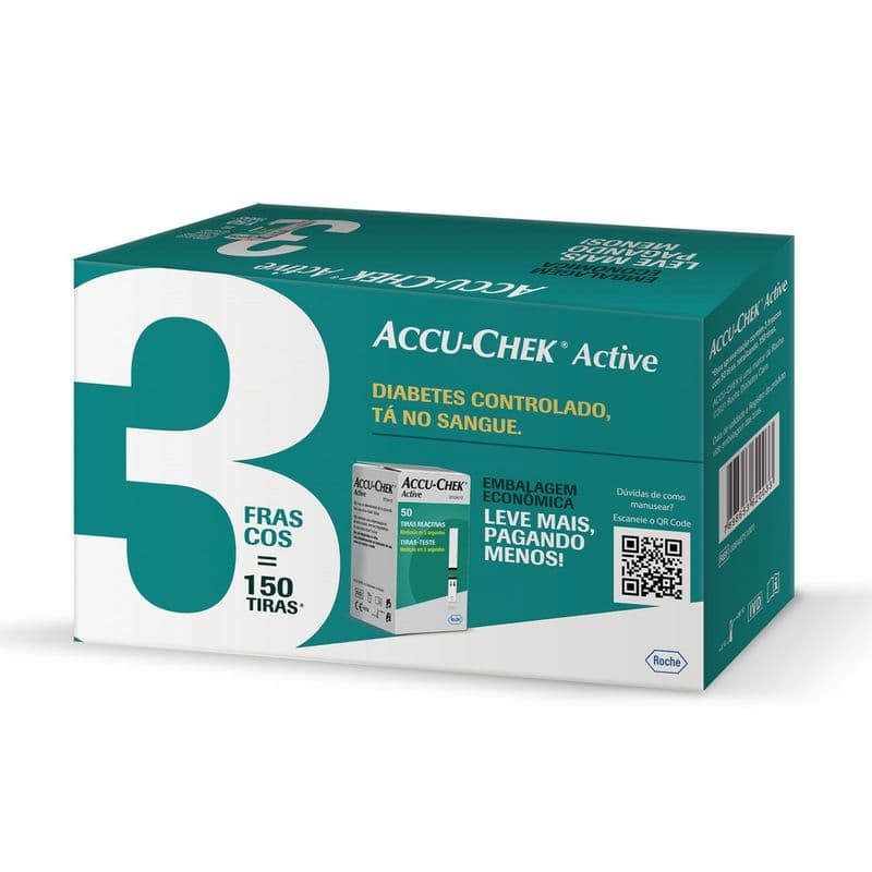 TIRA TESTE GLICOSE ACCU CHEK ACTIVE 50 TIRAS