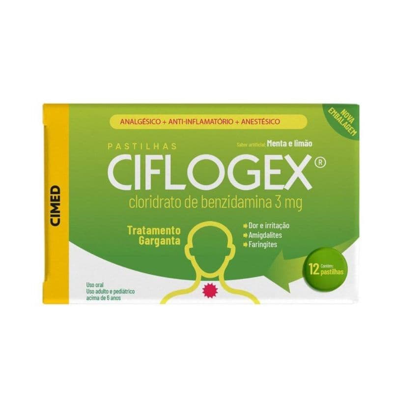CIFLOGEX MENTA LIMAO 12 PASTILHAS